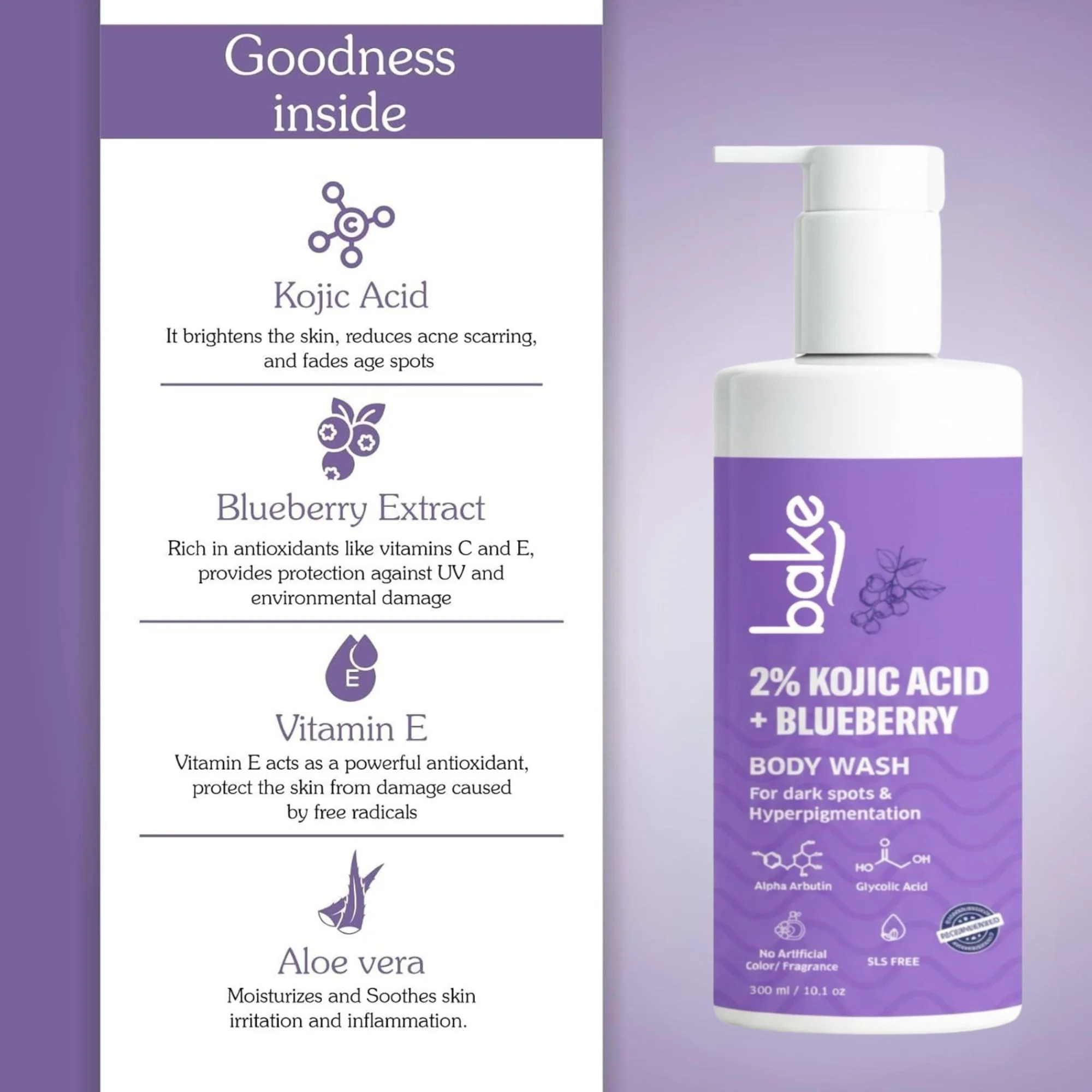 2% Kojic Acid + Blueberry Body Wash - Image 5