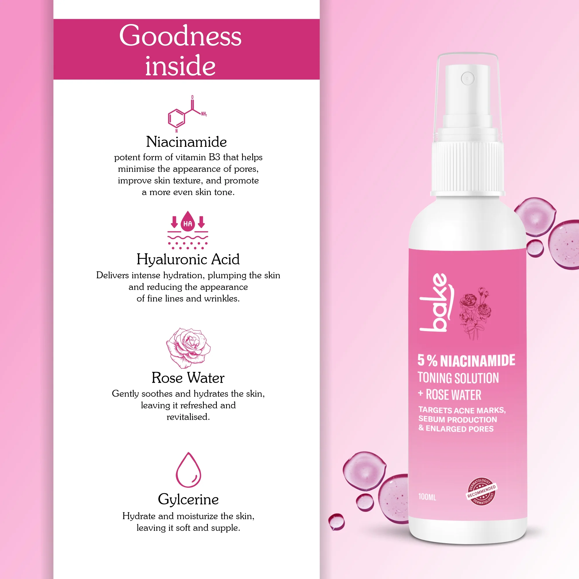 5% Niacinamide + Rose Water Toning Solution - Image 5