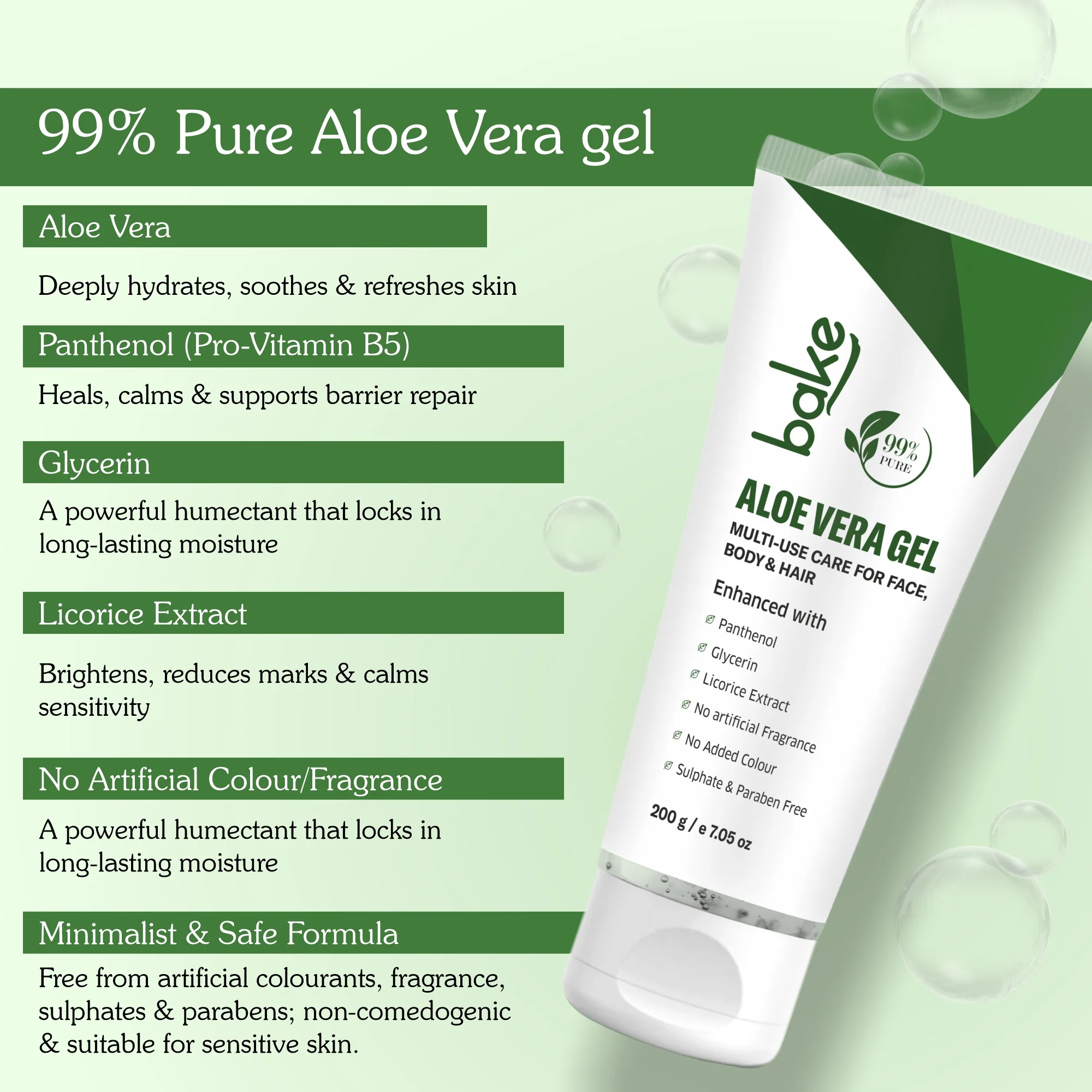 99% Pure Multi-Use Aloe Vera Gel for Face, Body & Hair - Image 6