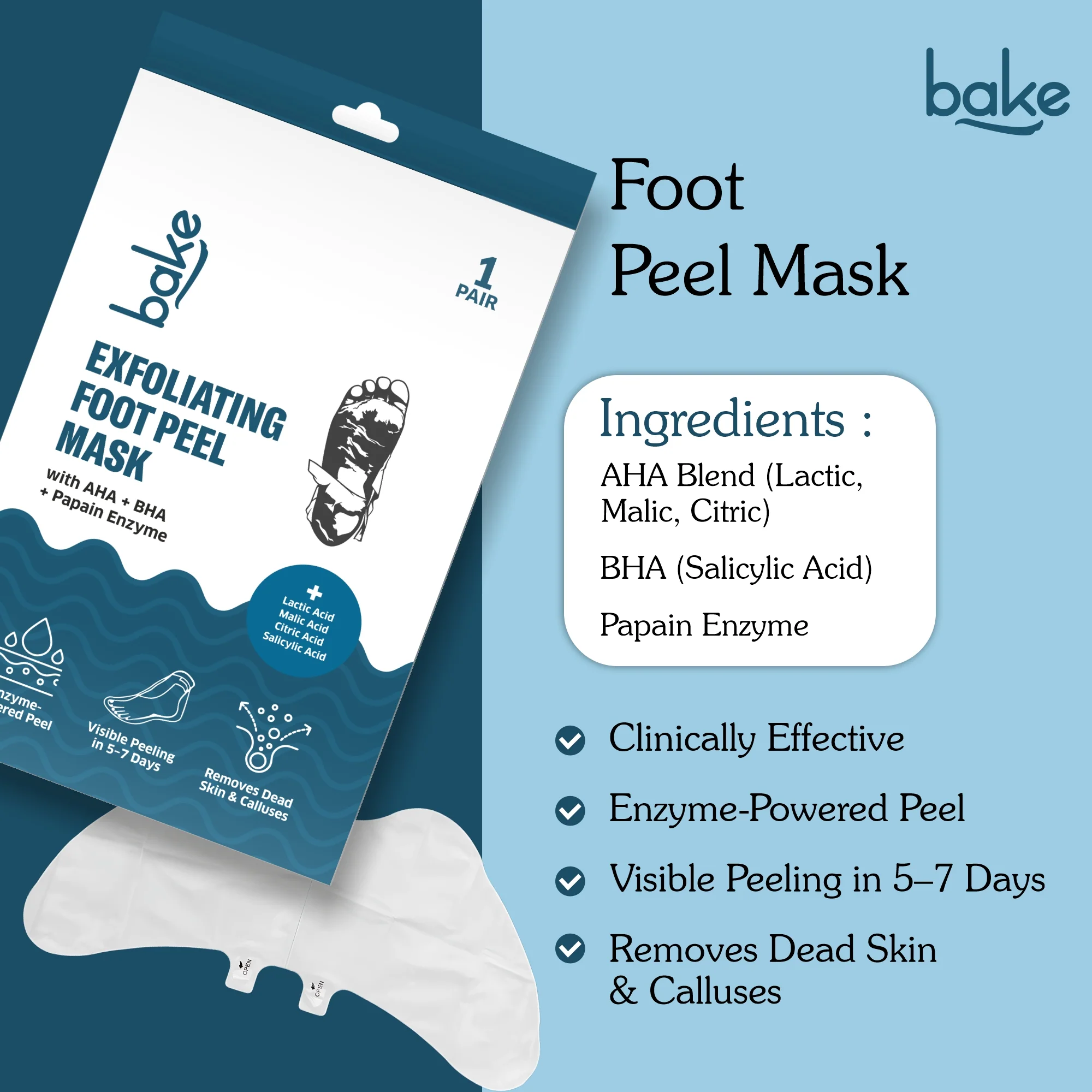 AHA + BHA Peeling & Exfoliating Foot Mask - Image 4