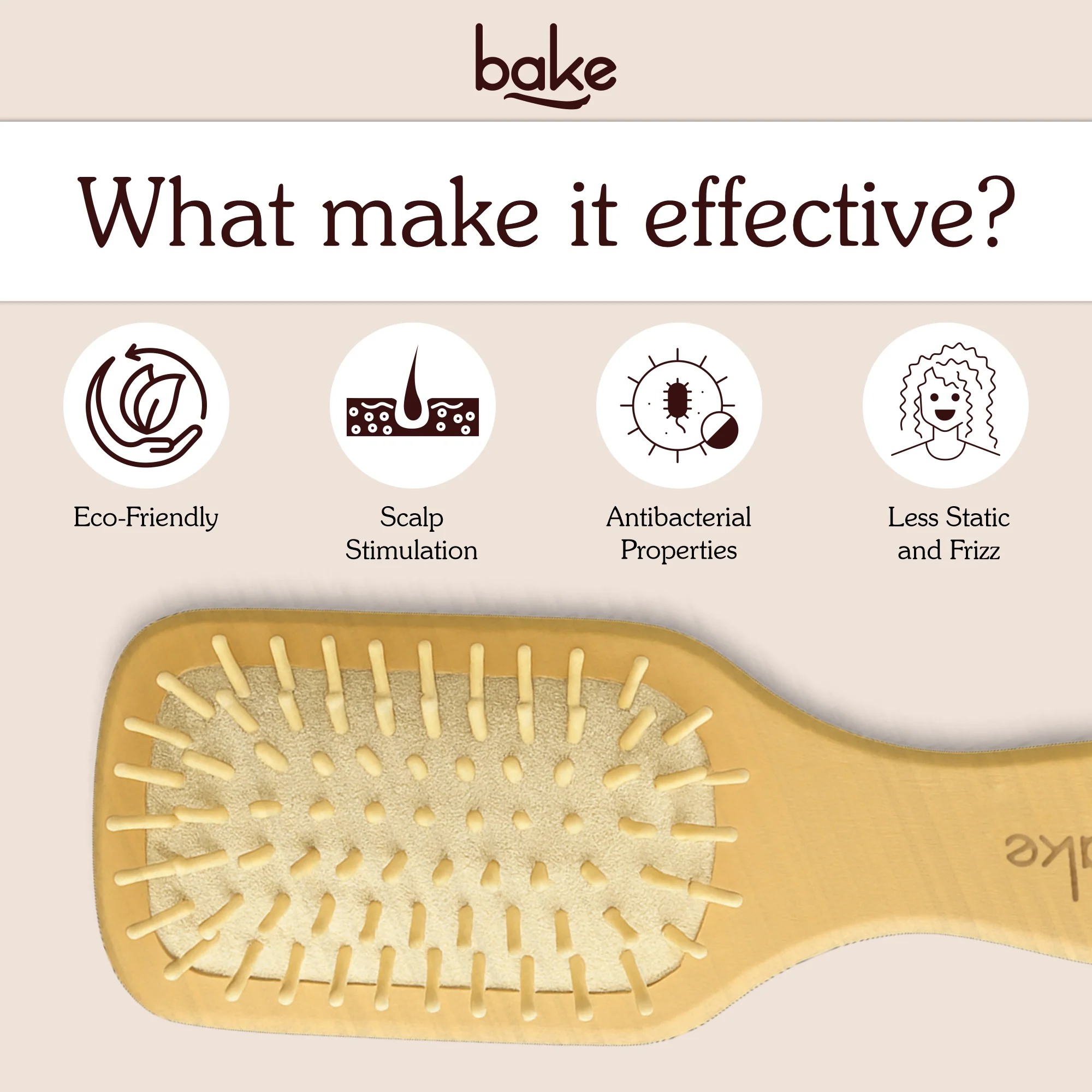 Bamboo Buddy Wooden Hair Brush For Promotes Hair Growth-1Pc - Image 6