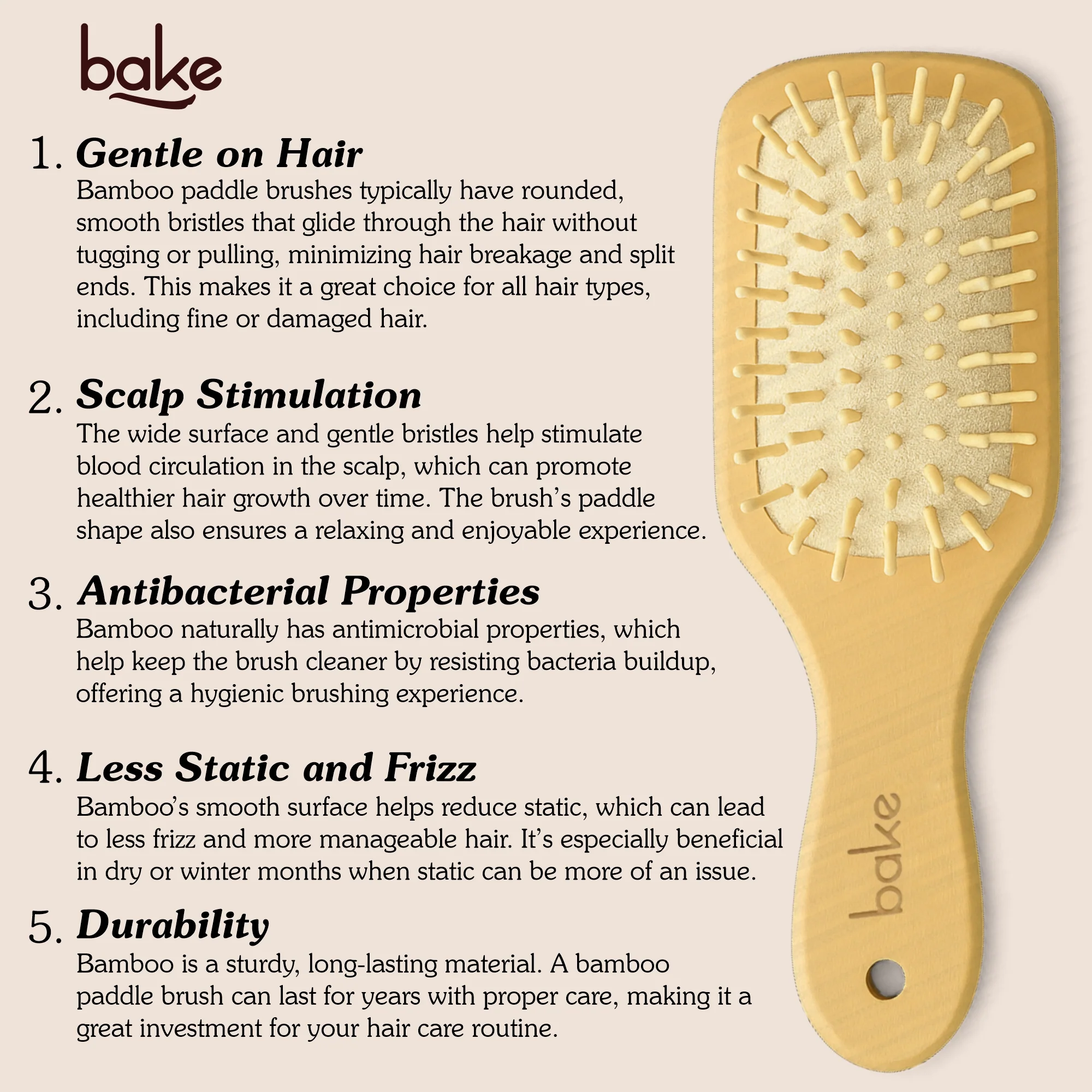 Bamboo Buddy Wooden Hair Brush For Promotes Hair Growth-1Pc - Image 7
