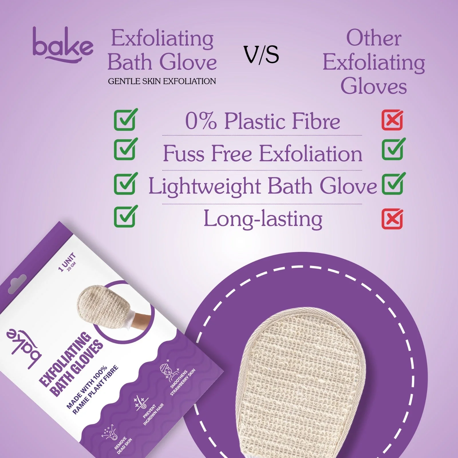 Tan Removal Exfoliating Bath Kit - 100% Ramie Plant Fibre Gloves + Kojic Acid Soap (2 Pcs) with Scrub Treatment - Image 10