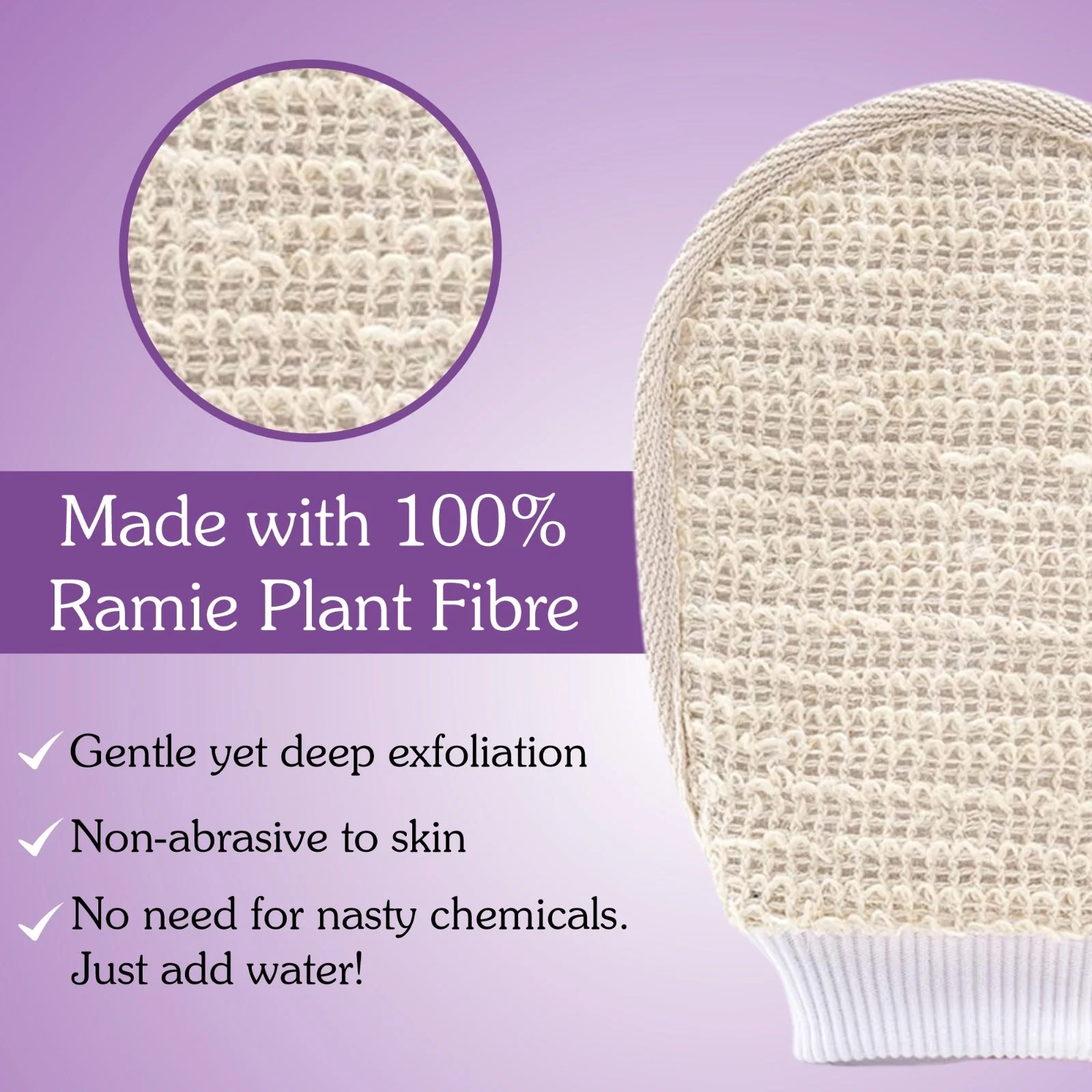 Tan Removal Exfoliating Bath Kit - 100% Ramie Plant Fibre Gloves + Kojic Acid Soap (2 Pcs) with Scrub Treatment - Image 6