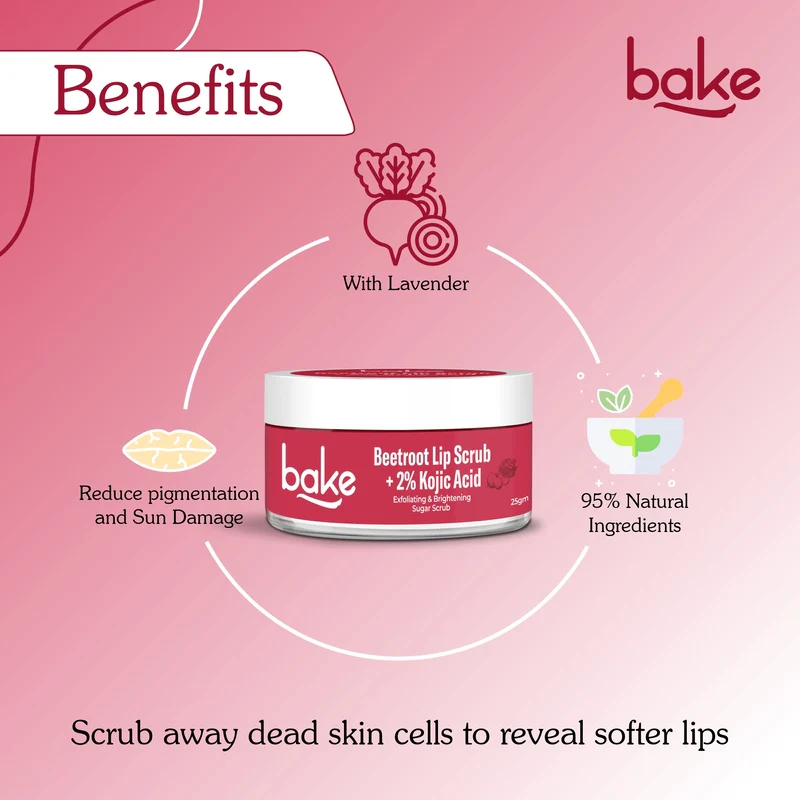 2% Kojic Acid Beetroot Lip Scrub - Image 4