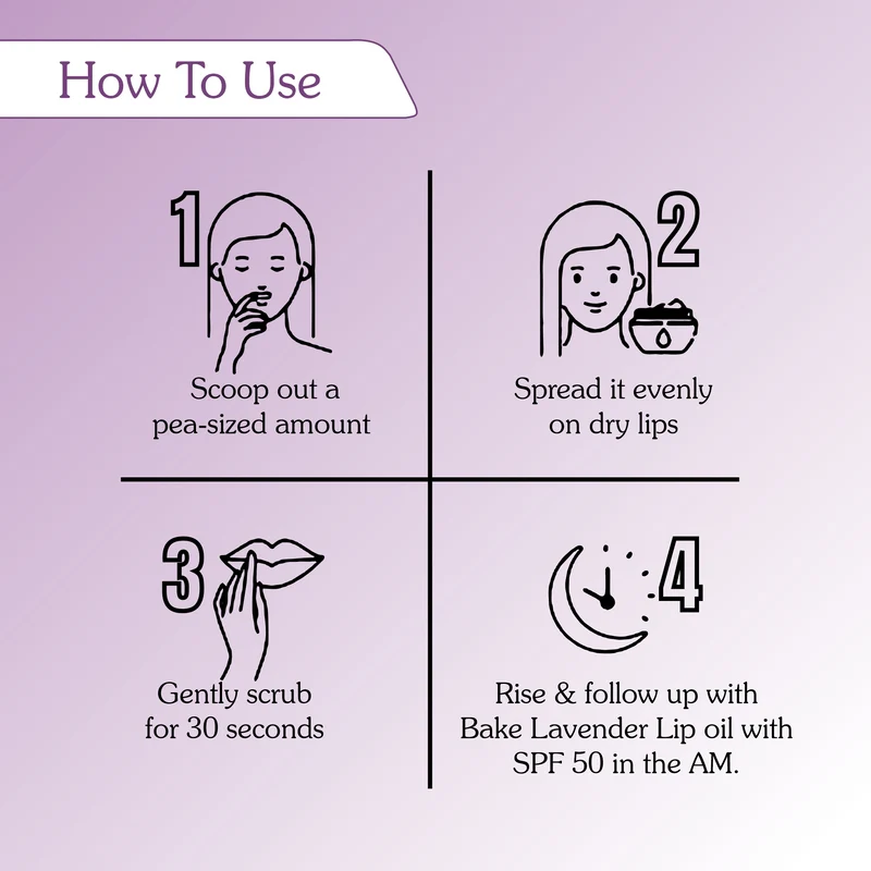 2% Kojic Acid Lavender Lip Scrub - Image 5
