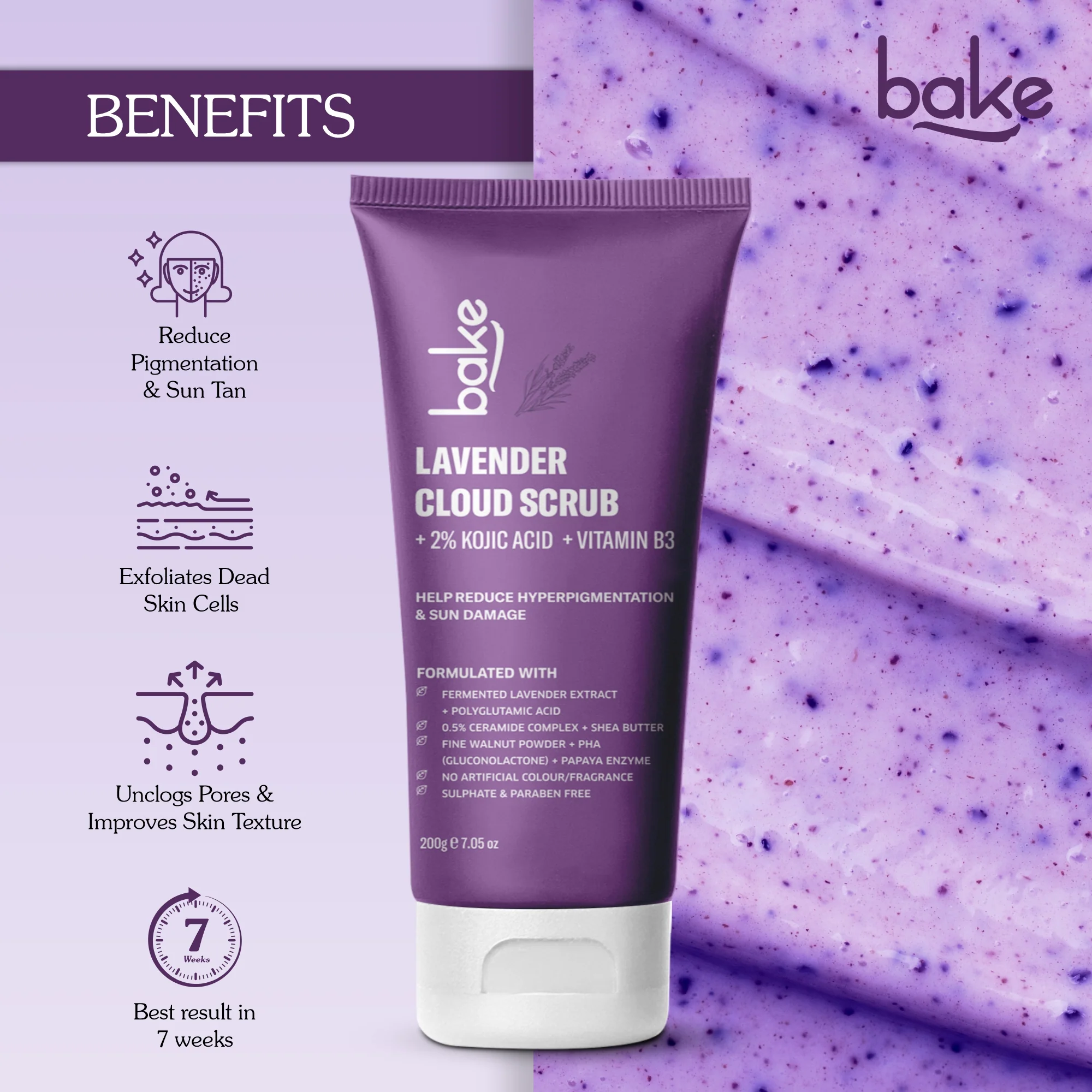 2% Kojic Acid Lavender Smoothie Body Scrub - Image 3