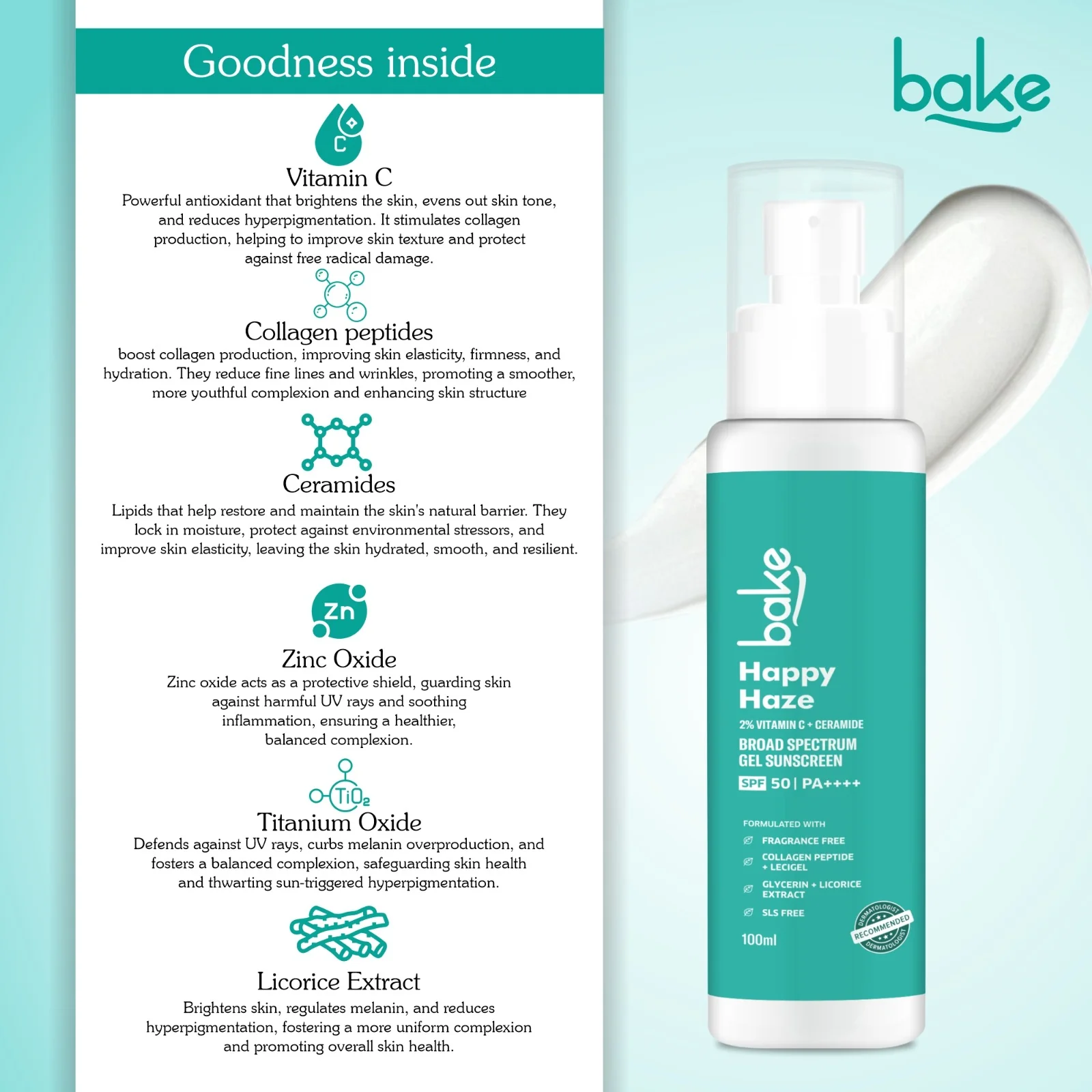 Happy Haze 100% Mineral Water Resistant Sunscreen SPF 50 PA++++ with 2% Vitamin C, Ceramide - Image 4